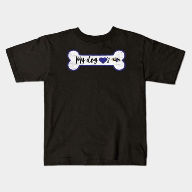 My dogs love ravens Kids T-Shirt by DetikWaktu